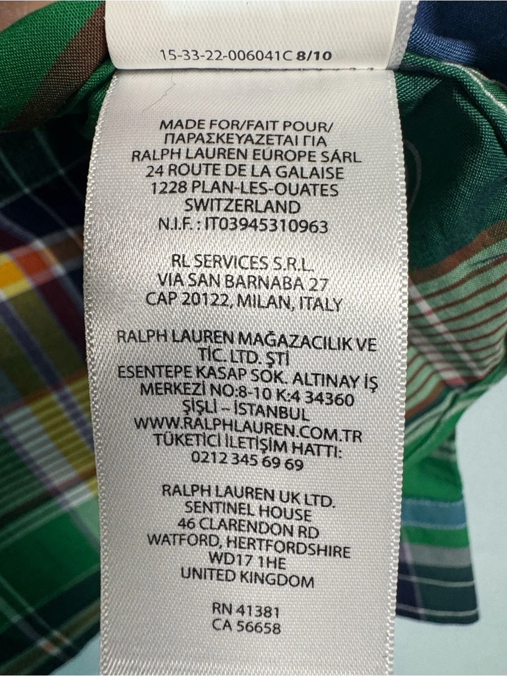 Ralph Lauren Multicolor Plaid Button-Up Shirt